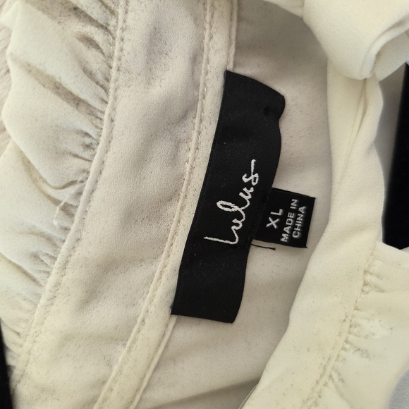 Lulu's Cream Blouse Elegant Top - Picture 2 of 3